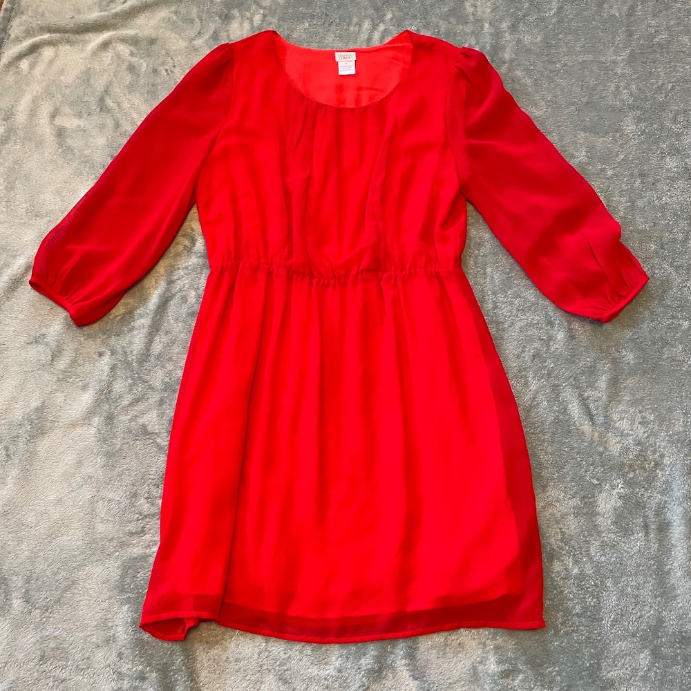 Red Chiffon Dress